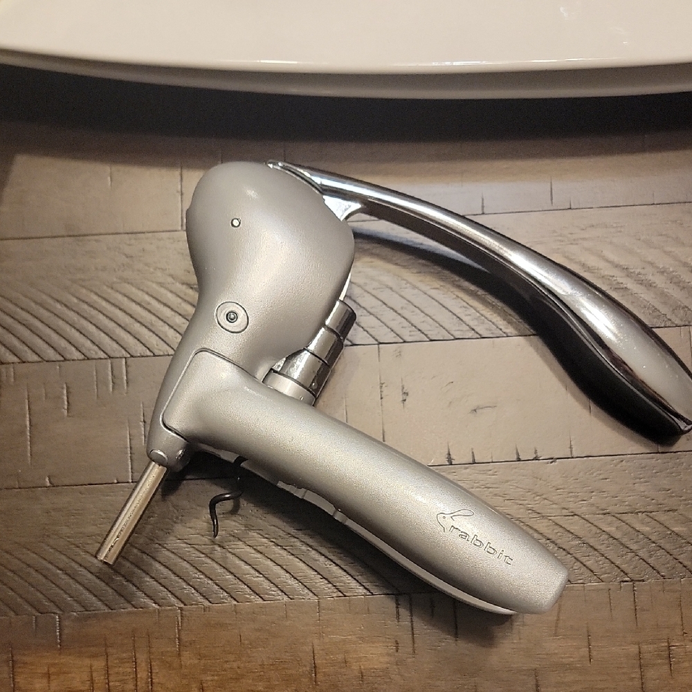 Rabbit Silver Corkscrew Wine Opener